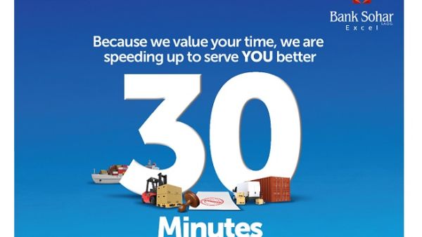 The bank proudly announces its commitment to issue Letters of Credit and Guarantees to its customers in a record time of just 30 minutes.
