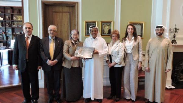 Khalaf Ahmad Al Habtoor with a delegation from The American University in Cairo
