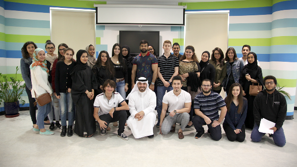 Khalid Al Ameri with AUD Students during the talk Khalid Al Ameri with AUD Students during the talk