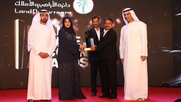 Sudhakar Rao, Managing Director of Gemini Property Developers, receiving the award. 
