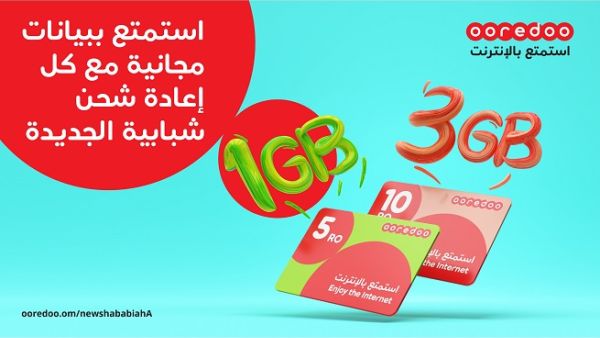 يمكن لعملاء شبابية الجديدة إعادة شحن رصيدهم بقيمة 5 أو 10 ريال عُماني للحصول على 1 جيجابايت و3 جيجابايت من البيانات على التوالي بدون أي تكاليف إضافية. 