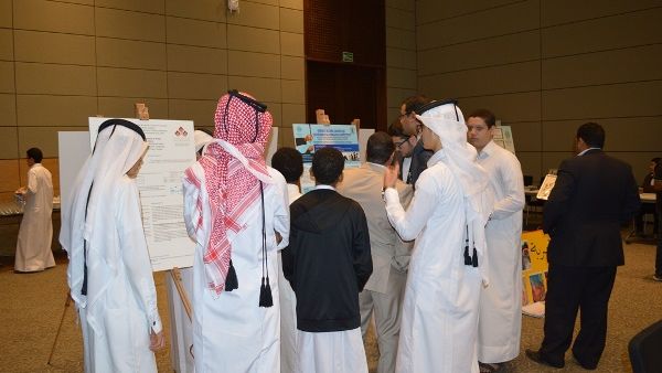 Students present their research posters at the Environmental Research Contest, organised by the Qur’anic Botanic Garden