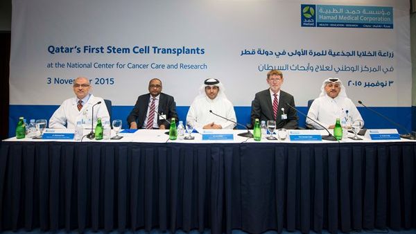 Panelists comprising HMC senior officials are seen during the press conference held to announce the success of the BMT program