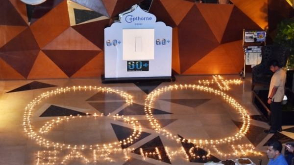 The hotel team and many hotel guests gathered together at the lobby before 8:30pm where a symbolic switch had been placed and lit candles in the shape of 60+ Earth Hour. The hotel team and many hotel guests gathered together at the lobby before 8:30pm where a symbolic switch had been placed and lit candles in the shape of 60+ Earth Hour.