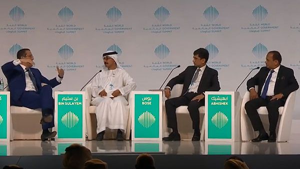 DP World Group chairman and CEO Sultan Ahmed Bin Sulayem speaking at the World Government Summit in Dubai. DP World Group chairman and CEO Sultan Ahmed Bin Sulayem speaking at the World Government Summit in Dubai.