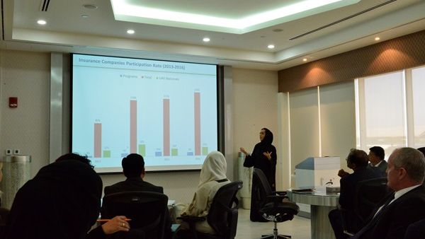 Noura Abbas Ahmed, Director, Training Department, EIBFS sharing the plans and programs for the insurance sector Noura Abbas Ahmed, Director, Training Department, EIBFS sharing the plans and programs for the insurance sector