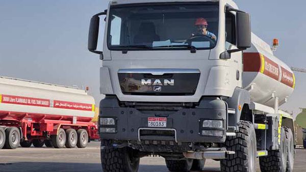 The vehicles transporting the materials, which also included 2.7 million gallons of base oil and 37,580 tons of liquid sulphur, covered nearly 3 million kilometres in the process. (Trade Arabia)
The vehicles transporting the materials, which also included 2.7 million gallons of base oil and 37,580 tons of liquid sulphur, covered nearly 3 million kilometres in the process. (Trade Arabia)