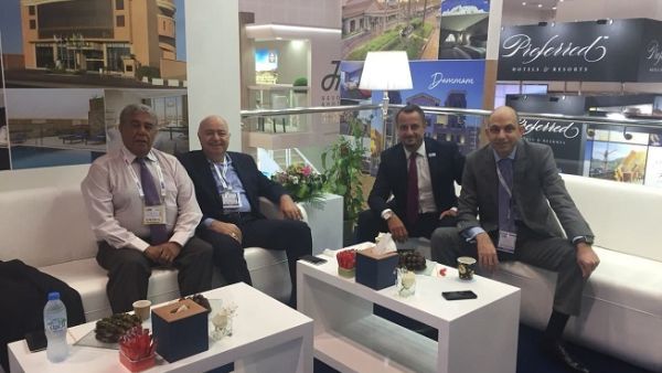 At the show, the team headed by Yasser Moussa, Executive Assistant Manager met with representatives from Travel Agencies, Destination Management Companies, Tour Operators, and Online Booking Agencies. At the show, the team headed by Yasser Moussa, Executive Assistant Manager met with representatives from Travel Agencies, Destination Management Companies, Tour Operators, and Online Booking Agencies.
