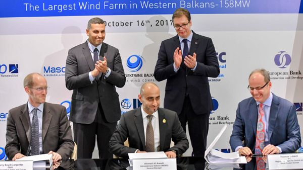 Masdar and Serbian officials at the signing ceremony in Belgrade. Masdar and Serbian officials at the signing ceremony in Belgrade.