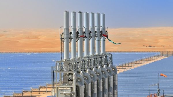 Shams 1 uses 258,000 parabolic trough mirrors spread over 2.5 square-kilometres to power an electricity turbine with the heat of the sun.