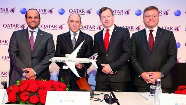 Qatar Airways Group Chief Executive Akbar Al Baker with other officials during the event. Qatar Airways Group Chief Executive Akbar Al Baker with other officials during the event.