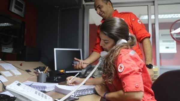 Red Cross volunteers come from all backgrounds, and because names may give away a person’s religious affiliation, team members instead use nicknames based on a character trait or story. (The Daily Star/ Hasan Chaaban)