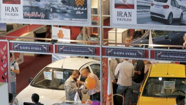 Visitors at Russian companies' pavilions at the Damascus International Fair. (AFP)