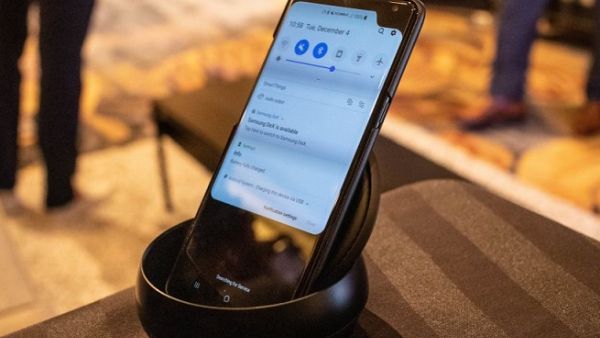 This prototype device has a notch in the top right hand corner of the display, which is something the company hasn't announced before. (TechRadar)