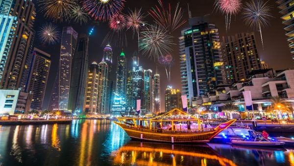 Venues across Dubai are marking the occasion by lighting up the night skies with spectacular fireworks. (Shutterstock)
