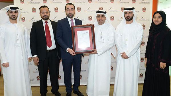 Hamad Obaid Al Mansoori, TRA director general, received the certificates during a special meeting with Ahmad AlKhatib, director general of the British Standards Institute in the Middle East, in TRA’s office. (Trade Arabia) Hamad Obaid Al Mansoori, TRA director general, received the certificates during a special meeting with Ahmad AlKhatib, director general of the British Standards Institute in the Middle East, in TRA’s office. (Trade Arabia)