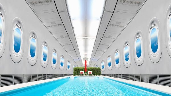 A swimming pool in a plane? Emirates may have fooled everyone on April 1. (Twitter)