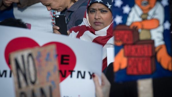 Protests in New York against the immigration order (Bryan R. Smith/AFP)