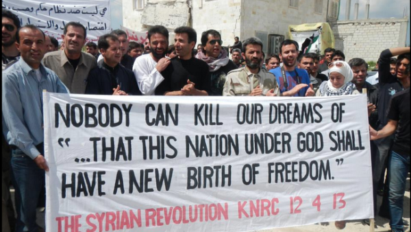 Russian strikes targeted areas across the Idlib province last week, including Kafranbel. (Twitter)