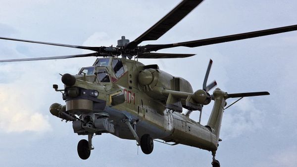 A Russian Mi-28 helicopter crashed in Homs province, killing two pilots. (File photo)
