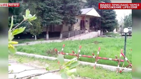 News footage shows the police station in Russia's Stavropol region after the suicide attack took place. (Screenshot/Life News) News footage shows the police station in Russia's Stavropol region after the suicide attack took place. (Screenshot/Life News)
