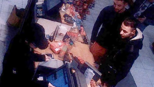This file video image taken from a CCTV camera at a petrol station north of Paris on November 11, 2015 shows Salah Abdeslam (R), a suspect in the Paris attacks, and Mohamed Abrini (C) buying goods. (AFP/File) This file video image taken from a CCTV camera at a petrol station north of Paris on November 11, 2015 shows Salah Abdeslam (R), a suspect in the Paris attacks, and Mohamed Abrini (C) buying goods. (AFP/File)