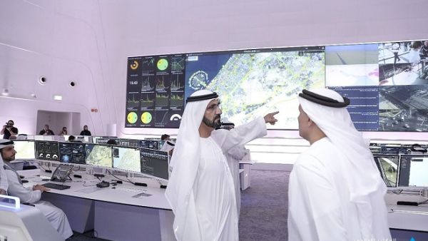 Sheikh Mohammed bin Rashid Al Maktoum, Vice President and Prime Minister of the UAE and Ruler of Dubai, inaugurates the RTA's Enterprise Command & Control Centre (EC3) on May 22, 2017. (Dubai Media Office)