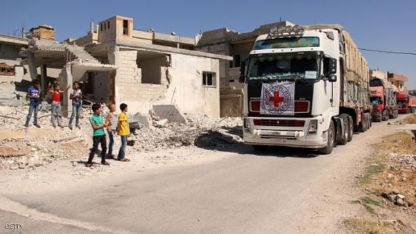 قوافل المساعدات وصلت إلى مضايا والزبداني بالقرب من دمشق ولقريتي الفوعا وكفريا