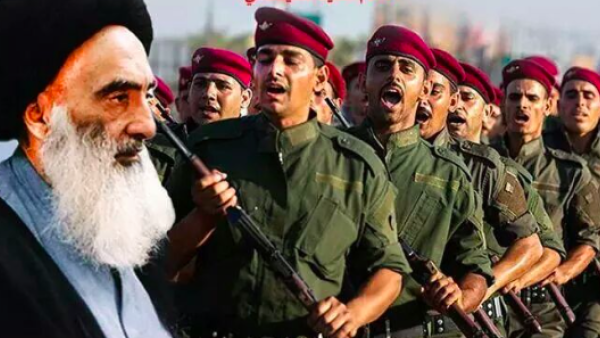 مليشيا الحشد التي تشكلت في العراق بفتوى من مرجعية السيستاني 