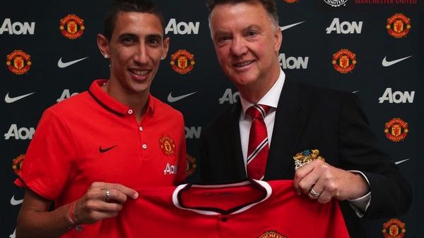Angel Di Maria and Louis van Gaal