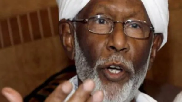 الزعيم الاسلامي السوداني المعارض حسن الترابي