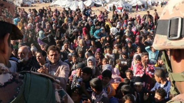 Refugees at al-Rakban camp. (AFP/File)