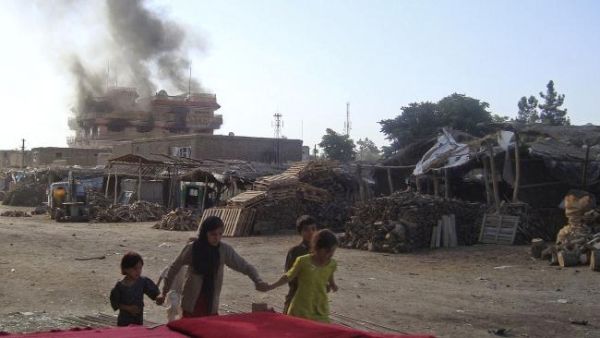 Smoke rises from the aid group building in Kunduz that was attacked by Taliban militants. Image used for illustrative purposes. (AFP/File)