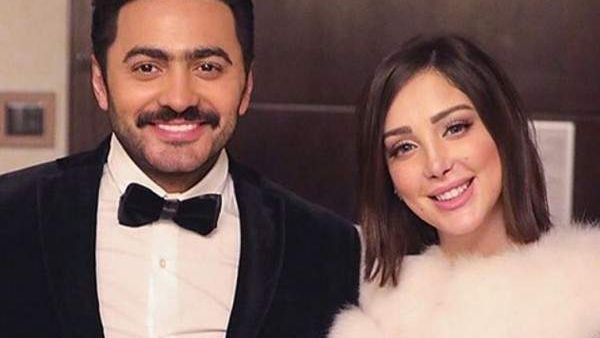 تامر حسني وزوجته بسمة بوسيل