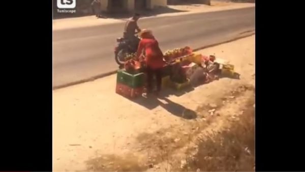 سائق يوقف القطار لشراء الخوخ في تونس