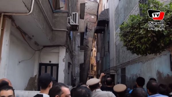 “I was sleeping and woke up to find the refrigerator moving and the bed tilting,” said Hamdi Daoud (Youtube/AlMasry AlYoum)