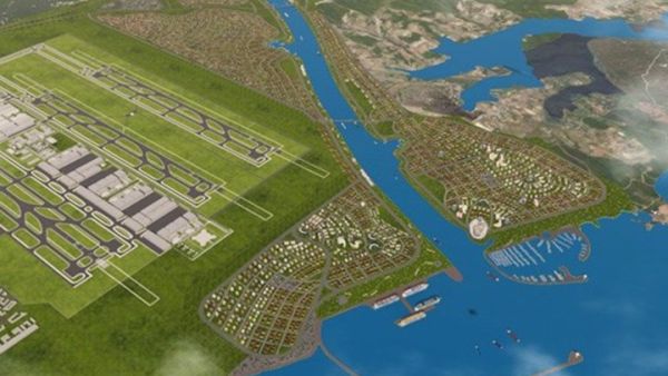 القناة ستمر بجانب المطار الجديد الذي شارف على الاكتمال وسينتهي الحفر عام 2023 