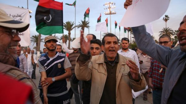 Supporters of the UN-backed unity government at a rally in Tripoli, Libya. (AFP/File)