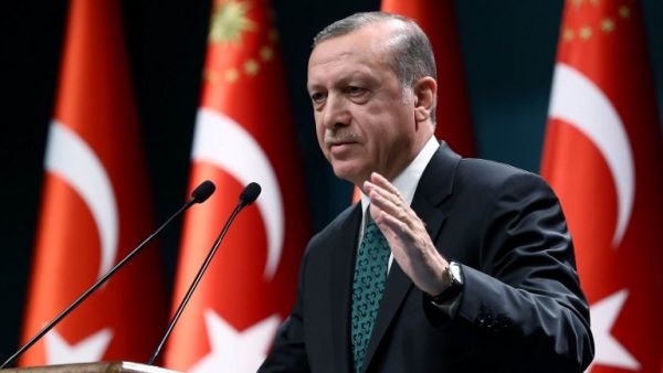 Turkish President Recep Tayyip Erdogan delivers a speech to lawyers at the Presidential Complex in Ankara, Turkey on April 5, 2016. (AFP/Kayhan Ozer) Turkish President Recep Tayyip Erdogan delivers a speech to lawyers at the Presidential Complex in Ankara, Turkey on April 5, 2016. (AFP/Kayhan Ozer)