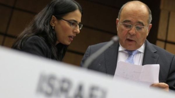 Israel's Ambassador to the IAEA prepares commentary during the meeting. The resolution to ensure Israel complies with IAEA oversight was narrowly defeated Friday (AFP) Israel's Ambassador to the IAEA prepares commentary during the meeting. The resolution to ensure Israel complies with IAEA oversight was narrowly defeated Friday (AFP)