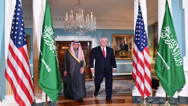 وزير الخارجية السعودي عادل الجبير ونظيره الأمريكي ريكس تيليرسون