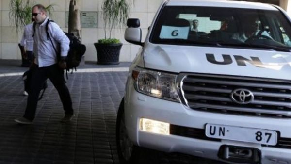 وصول مفتشي الامم المتحدة للاسلحة الكيميائية الى دمشق
