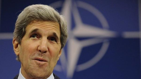 US Secretary of State John Kerry speaks after meeting with NATO Foreign Affairs ministers in Brussels(John Thys/ AFP)