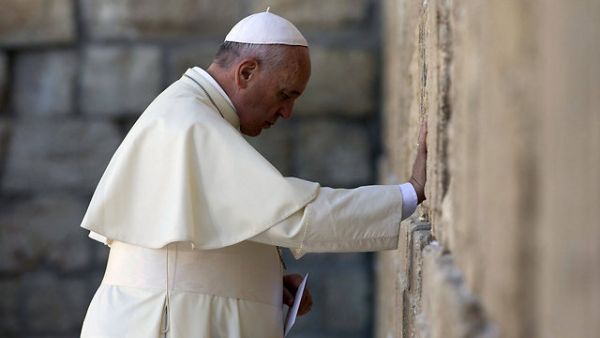 Pope Francis at the Western Wall in Jerusalem in May 2014. (AFP/File)