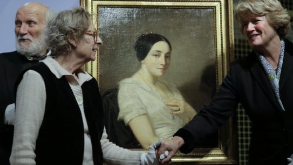 The painting by 19th century French painter Thomas Couture was stolen from its owner, French politician and resistance leader Georges Mandel by the Nazis during World War II (Twitter)
