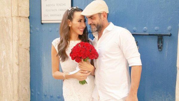 The gorgeous newlyweds in their uber cool and simple wedding attire. (Facebook)