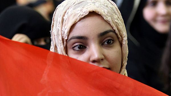 A woman attends a demonstration in Yemen's capital city Sanaa.  (AFP/File)