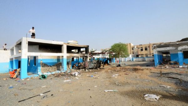 A picture taken on August 16, 2016 shows a view of a hospital operated by Doctors Without Borders (MSF) in Abs, in the rebel-held northern province of Hajja, a day after the hospital was hit by an air strike. (AFP/Stringer)