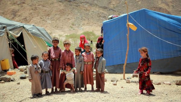 Yemeni children stand outside a tent at a makeshift camp for Internally Displaced Persons (IDPs) after they were forced to flee their homes due to the ongoing fighting in the country, in the Nehm region, west of Marib city, on May 8, 2016. (AFP/Abdullah al-Qadri) Yemeni children stand outside a tent at a makeshift camp for Internally Displaced Persons (IDPs) after they were forced to flee their homes due to the ongoing fighting in the country, in the Nehm region, west of Marib city, on May 8, 2016. (AFP/Abdullah al-Qadri)