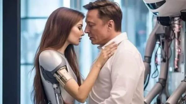 Picture of Musk, humanoid kissing goes viral